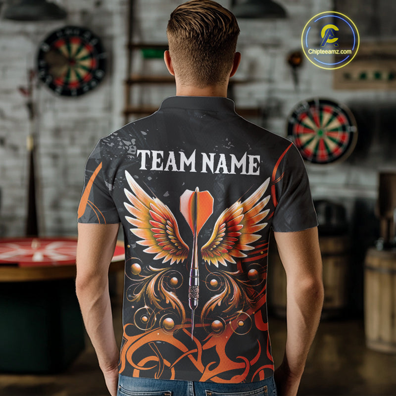 Arrow Wings Custom Dart Shirt For Men, Orange Dart Jerseys Pocket Option TDM5329