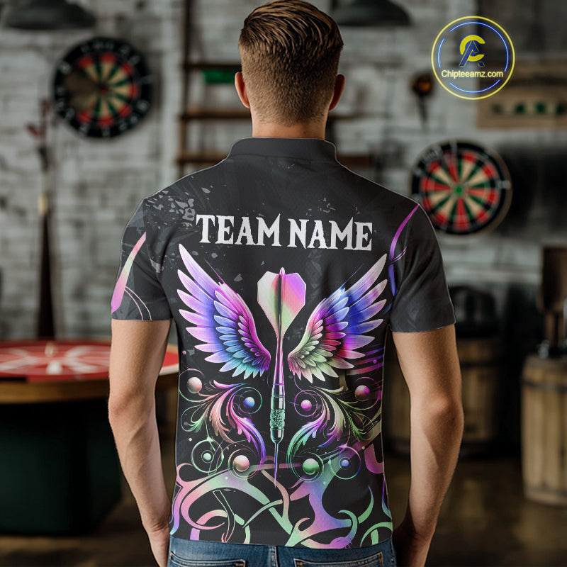 Holographic Arrow Wings Custom Dart Shirt For Men, Dart Jerseys Pocket Option TDM5330