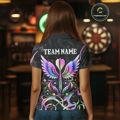Holographic Arrow Wings Custom Dart Shirt For Women, Dart Jersey Pocket Option TDM5330