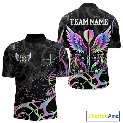 Holographic Arrow Wings Custom Dart Shirt For Men, Dart Jerseys Pocket Option TDM5330