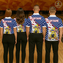 Load image into Gallery viewer, Funny Banana American Flag Bowling Jersey For Women, Custom Patriotic Bowling Shirts Polo &amp; 1/4 Zip TDM6636