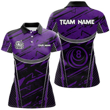 Load image into Gallery viewer, Personalized Purple Grunge Billiard Shirts For Women Custom Billiards Ball 8 Jerseys Team Shirts TDM1929