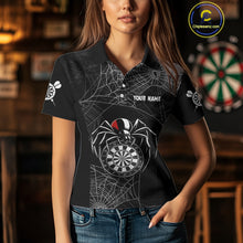 Load image into Gallery viewer, Funny Black Dartboard Spider Web Darts Shirt For Women Custom Halloween Darts Jerseys Outfit TDM4447