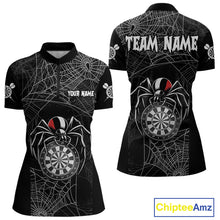 Load image into Gallery viewer, Funny Black Dartboard Spider Web Darts Shirt For Women Custom Halloween Darts Jerseys Outfit TDM4447