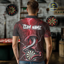 Load image into Gallery viewer, Red Lightning Thunder Cobra Darts Shirt For Men Custom Darts League Team Jersey Polo &amp; 1/4 Zip TDM4894