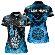 Load image into Gallery viewer, Blue Flaming Custom Eagle Dart Shirt For Women, Thunder Lightning Dart Jersey TDM3507