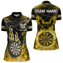 Load image into Gallery viewer, Yellow Dartboard Flame Custom Eagle Women Dart Shirts, Lightning Dart Jerseys TDM3508