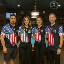 Load image into Gallery viewer, Personalized Grunge American Flag Men's Billiard Shirt Custom 9 Ball Pool Billiard Team Jersey TDM5832