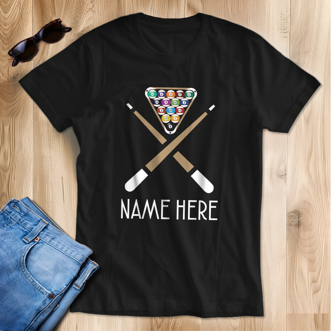 Custom Name Funny Billiard T-Shirts, Gifts For Pool Player, Billiard Lover Shirts TDM3935