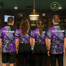 Load image into Gallery viewer, Custom Purple Funny Cat Billiard Shirt For Women, Personalized 8 Ball Pool Team Jersey Polo &amp; 1/4 Zip TDM6443