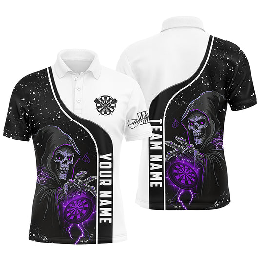 Purple Grim Reaper Darts Men Polo & Quarter-Zip Custom Darts Shirts For Team Darts Jerseys TDM2626