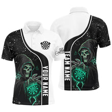 Load image into Gallery viewer, Turquoise Grim Reaper Darts Men Polo &amp; Quarter-Zip Custom Darts Shirts For Team Darts Jerseys TDM2627