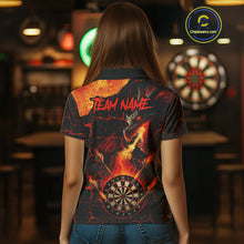 Load image into Gallery viewer, Personalized Fire Flame Dragon Darts Shirt For Women Custom Darts League Jersey Team Polo &amp; 1/4 Zip TDM4902