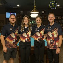 Load image into Gallery viewer, Orange 8 Ball Flame Phoenix Billiard Shirt For Women Custom Pool Team Jersey Polo &amp; Quarter Zip TDM5603