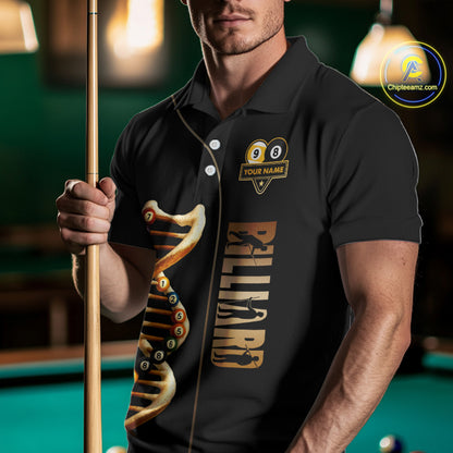 Funny DNA Yin-Yang Billiard Shirt For Men Custom Pool & Beer That's Why I'm Here Billiard Jersey TDM6446