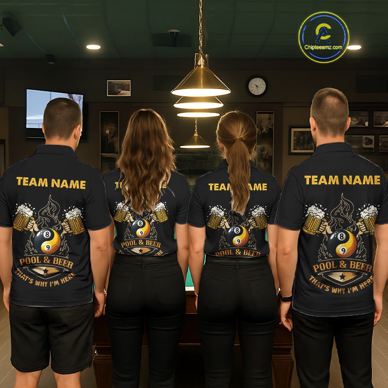 Funny DNA Yin-Yang Billiard Shirt For Women Custom Pool & Beer That's Why I'm Here Billiard Jersey TDM6446