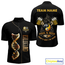 Load image into Gallery viewer, Funny DNA Yin-Yang Billiard Shirt For Men Custom Pool &amp; Beer That's Why I'm Here Billiard Jersey TDM6446