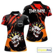 Load image into Gallery viewer, Funny Skull Dart Shirts With Pocket Option For Women Custom Dart Team Jersey TDM4098