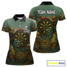 Load image into Gallery viewer, Funny Zombie Darts Shirt For Women Custom Darts Jerseys Team Polo &amp; Quarter Zip, Darts Gifts TDM4282
