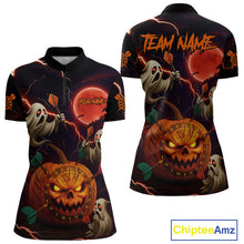 Load image into Gallery viewer, Funny Ghostly Pumpkin Dartboard Halloween Darts Shirt For Women Custom Darts Jersey, Best Darts Gift TDM4910