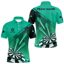 Load image into Gallery viewer, Turquoise Darts Jersey For Men Custom Darts Team Shirt With Pocket Option TDM3519