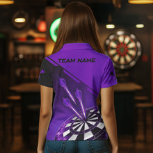 Load image into Gallery viewer, Purple Darts Jersey For Women Custom Darts Team Shirt With Pocket Option TDM3520