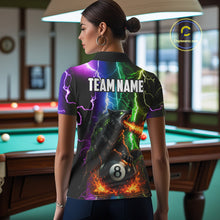 Load image into Gallery viewer, Colorful Lightning 8 Ball Wolf Billiard Shirt For Women Custom Pool Team Jersey Polo &amp; 1/4 Zip TDM5987