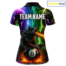 Load image into Gallery viewer, Colorful Lightning 8 Ball Wolf Billiard Shirt For Women Custom Pool Team Jersey Polo &amp; 1/4 Zip TDM5987