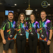 Load image into Gallery viewer, Colorful Lightning 8 Ball Wolf Billiard Shirt For Women Custom Pool Team Jersey Polo &amp; 1/4 Zip TDM5987