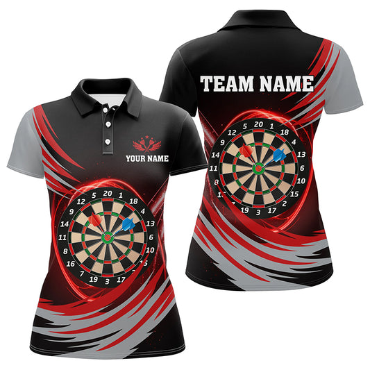 Personalized Black Red Lighting Dart Board 3D Women Darts Polo Shirts Custom Darts Team Jerseys TDM1349