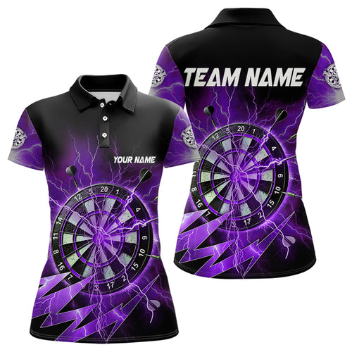 Personalized Purple Dartboard Thunder Storm Lighting Dart Shirts For Women Custom Team Dart Jerseys TDM3811