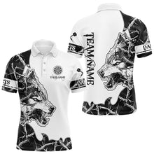 Load image into Gallery viewer, White Black Thorny Camo Wolf Dart Shirts For Men Custom Camouflage Dart Team Shirt Dart Jerseys TDM3815