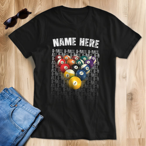 Custom Grunge 8 Ball Pool T-Shirts, Billiard Team League Shirts, Gifts For Pool Player TDM3950