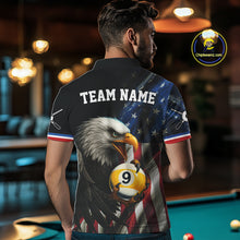 Load image into Gallery viewer, American Flag Eagle 8 Ball &amp; 9 Ball Billiard Shirt For Men Custom Patriotic Billiard Jersey TDM4477