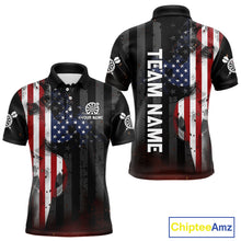 Load image into Gallery viewer, Personalized American Flag Patriotic Darts Shirt For Men Custom Darts Jersey Team Polo &amp; 1/4 Zip TDM4922