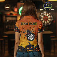 Load image into Gallery viewer, Personalized Orange Funny Spider Darts Shirt For Women Custom Halloween Darts Team Jersey, Dart Gift TDM4923