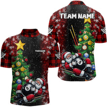 Load image into Gallery viewer, Black And Red Funny Santa Christmas Men Billiard Shirts Custom Christmas Pine Tree Billiard Apparel TDM3129