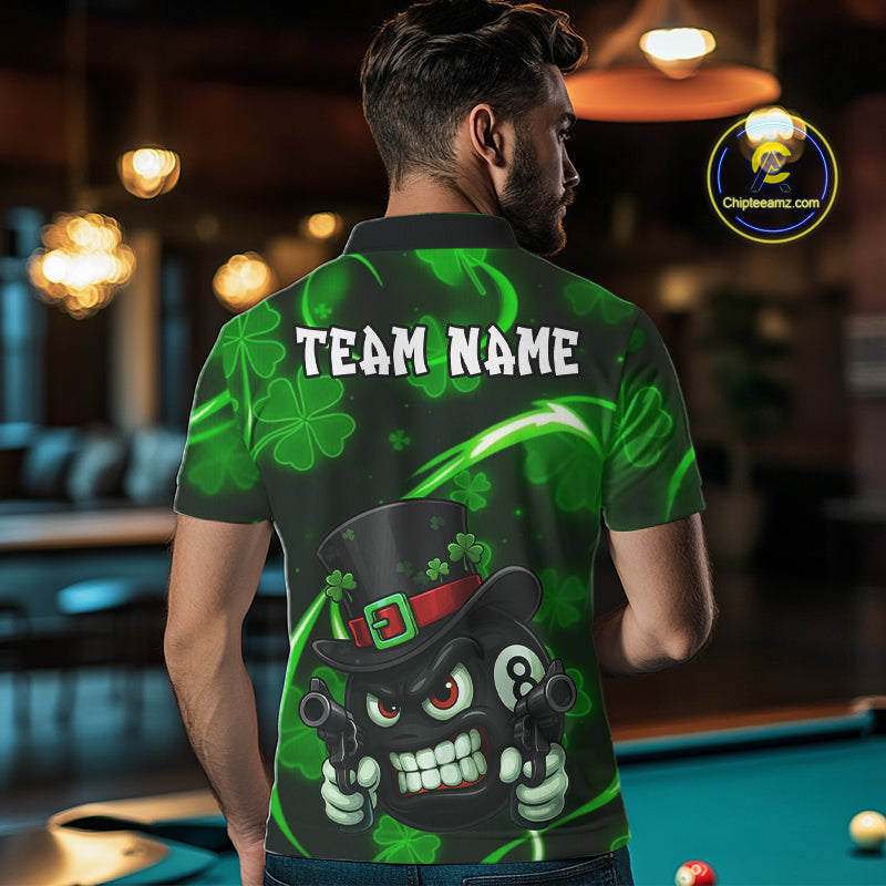 Personalized St Patrick Day 8 Ball Billiard Shirt For Women, Funny Shamrock Luckiest Billiard Jersey TDM5357