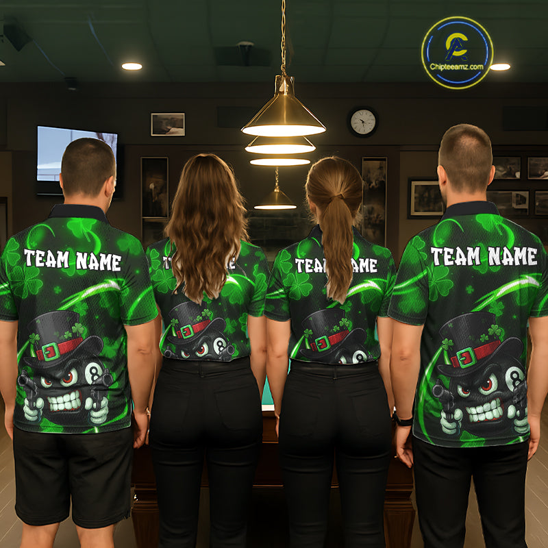 Personalized St Patrick Day 8 Ball Billiard Shirt For Women, Funny Shamrock Luckiest Billiard Jersey TDM5357