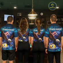 Load image into Gallery viewer, American Flag 8 &amp; 9 Ball Eagle Lightning Billiard Shirt For Men Custom Patriotic Pool Team Jersey TDM5851