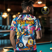 Load image into Gallery viewer, Funny Shark Colorful Graffiti Style Custom 8 &amp; 9 Ball Billiard Shirt For Men, Billiard Team Jersey TDM5852