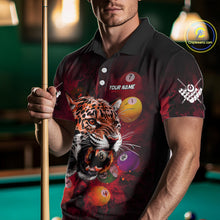 Load image into Gallery viewer, Funny Panther Flaming 8 Ball Billiard Pool Shirt For Men Custom Billiard Team Jerseys |Red TDM3825
