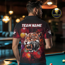 Load image into Gallery viewer, Funny Panther Flaming 8 Ball Billiard Pool Shirt For Men Custom Billiard Team Jerseys |Red TDM3825