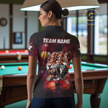 Load image into Gallery viewer, Funny Panther Flaming 8 Ball Billiard Pool Shirt For Women Custom Billiard Team Jerseys |Red TDM3825