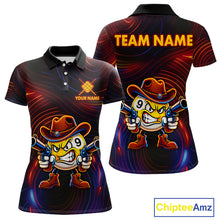 Load image into Gallery viewer, Funny Neon 9 Ball Billiard Shirt For Women Custom Pool Team Shirt, Billiard Jersey Polo &amp; 1/4 Zip TDM6248