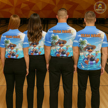 Load image into Gallery viewer, Funny Duck Bowling Jersey For Men Custom Tropical Beach Bowling Shirt Team Polo &amp; Quarter Zip TDM6459