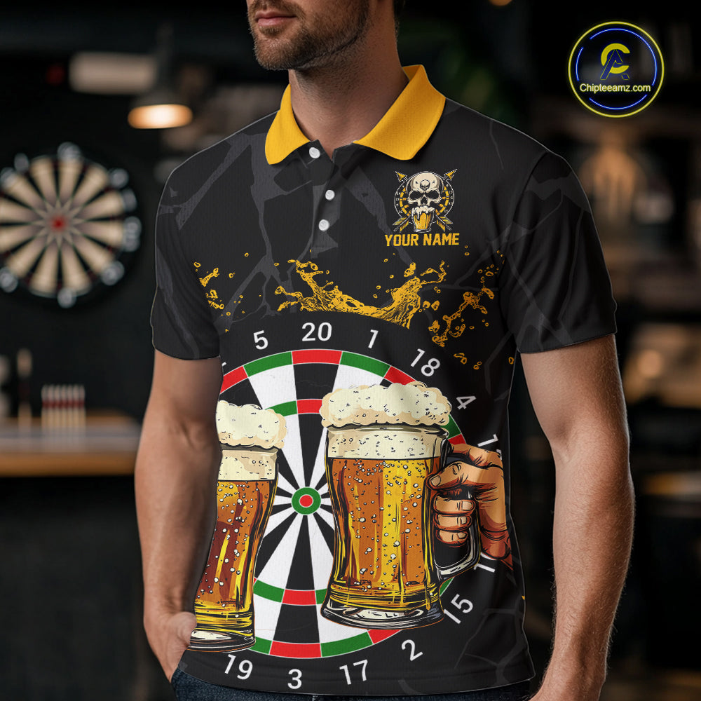 Funny Darts And Beer Aim For Fun Drink For Cheer Custom Men Darts Shirts, Drinking Darts Jerseys TDM2657