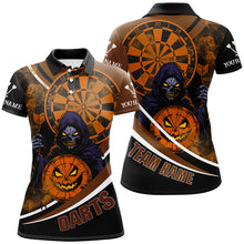 Load image into Gallery viewer, Grim Reaper Funny Dartboard Face Custom Halloween Orange Dart Shirts,  Halloween Dart Jersey TDM2664