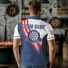 Load image into Gallery viewer, Personalized American Flag Mens Dart Shirts Custom Patriotic Red, White And Blue Darts Team Jersey TDM5150