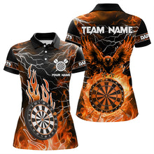 Load image into Gallery viewer, Orange Dart Board Fire Flame Custom Eagle Dart Shirts For Women, Thunder Lightning Dart Team Jerseys TDM3373